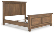 Feddinger California King Panel Bed with Mirrored Dresser, Chest and 2 Nightstands in Medium Brown - PKG022326