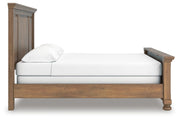 Feddinger California King Panel Bed with Mirrored Dresser, Chest and 2 Nightstands in Medium Brown - PKG022326