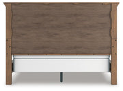 Feddinger California King Panel Bed with Mirrored Dresser, Chest and 2 Nightstands in Medium Brown - PKG022326