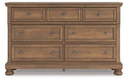 Feddinger California King Storage Sleigh Bed with Dresser in Medium Brown - PKG022346