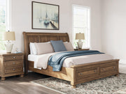 Feddinger California King Storage Sleigh Bed with Dresser in Medium Brown - PKG022346