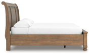 Feddinger California King Storage Sleigh Bed with Mirrored Dresser and Nightstand in Medium Brown - PKG022343
