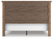 Feddinger King Panel Bed with Mirrored Dresser and 2 Nightstands in Medium Brown - PKG022317