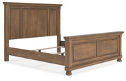 Feddinger King Panel Bed with Mirrored Dresser in Medium Brown - PKG022316