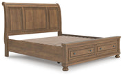 Feddinger King Storage Sleigh Bed with Dresser in Medium Brown - PKG022338