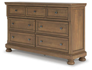 Feddinger King Storage Sleigh Bed with Dresser in Medium Brown - PKG022338