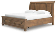 Feddinger Medium Brown California King Storage Sleigh Bed - PCB779B9