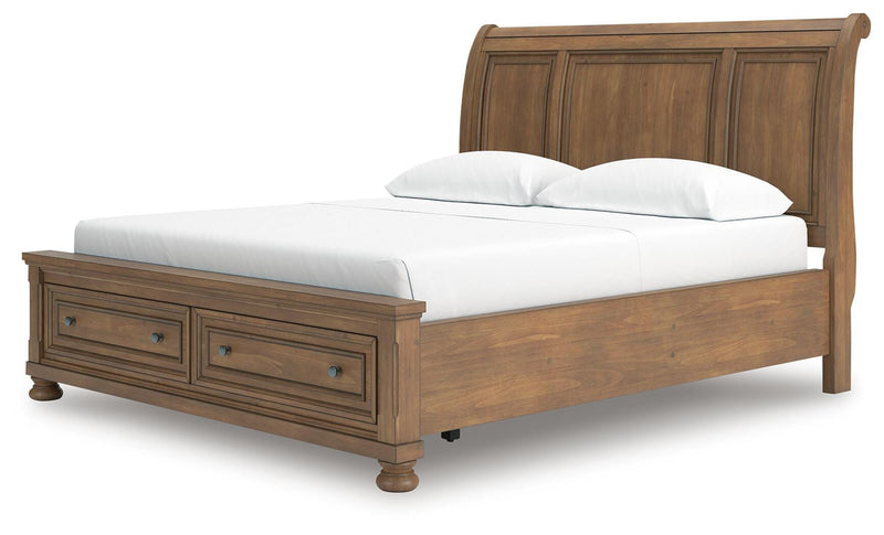 Feddinger Medium Brown California King Storage Sleigh Bed - PCB779B9