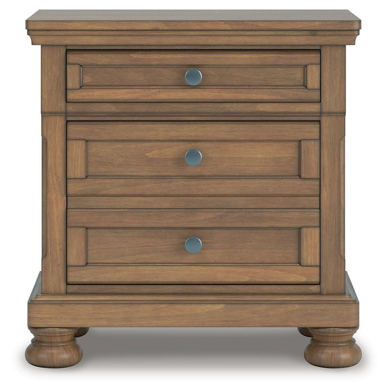 Feddinger Medium Brown Queen Sleigh Bed, Dresser, Mirror, Chest and Nightstand - PCB779B18