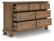 Feddinger Queen Panel Bed with Dresser in Medium Brown - PKG022306