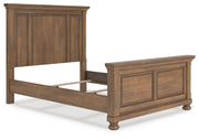 Feddinger Queen Panel Bed with Mirrored Dresser and Chest in Medium Brown - PKG022304