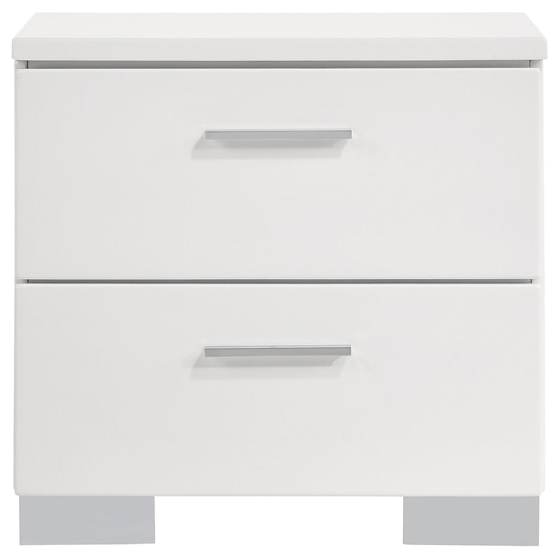 Felicity 2-drawer Nightstand White High Gloss - 203502