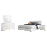 Felicity 4-piece Eastern King Bedroom Set White High Gloss - 203500KE-S4L