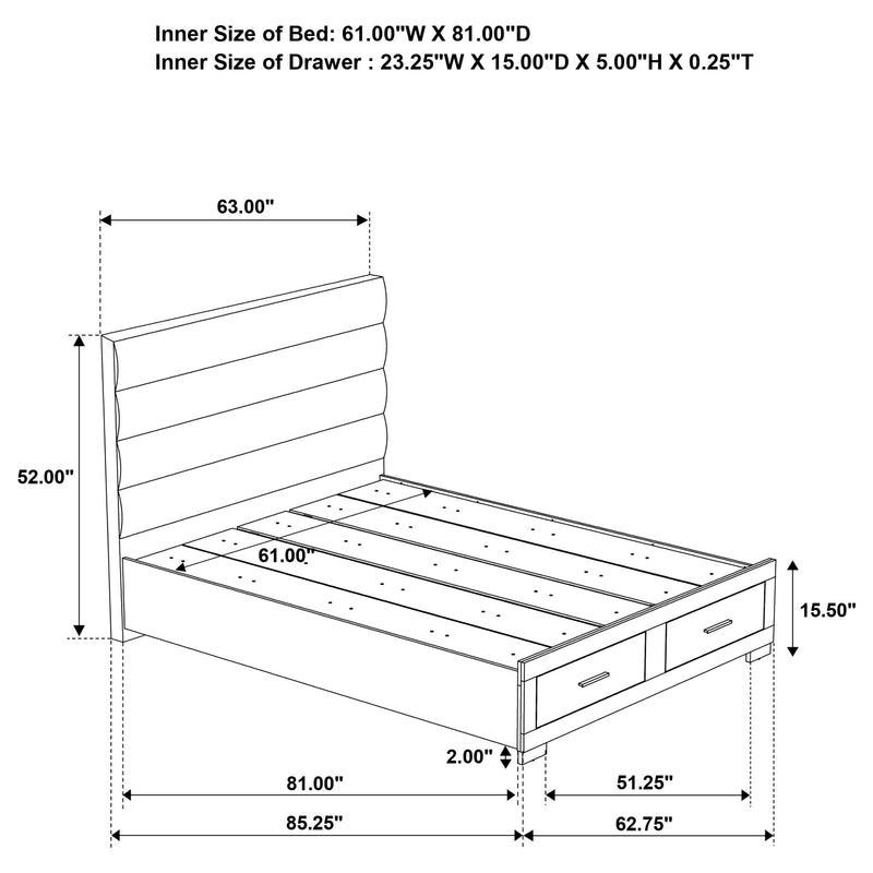 Felicity 4-piece Queen Platform Bedroom Set White - 203510Q-S4
