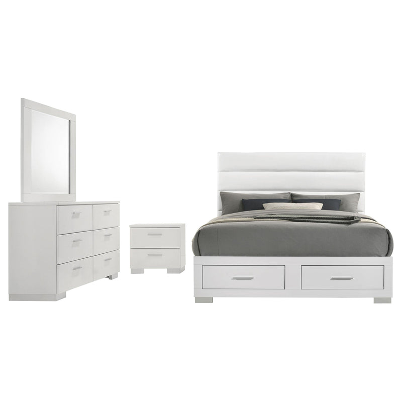 Felicity 4-piece Queen Platform Bedroom Set White - 203510Q-S4