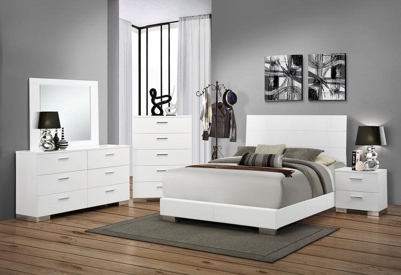 Felicity 5-drawer Bedroom Chest White High Gloss - 203505