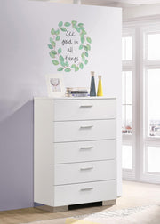 Felicity 5-drawer Bedroom Chest White High Gloss - 203505