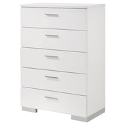 Felicity 5-drawer Bedroom Chest White High Gloss - 203505