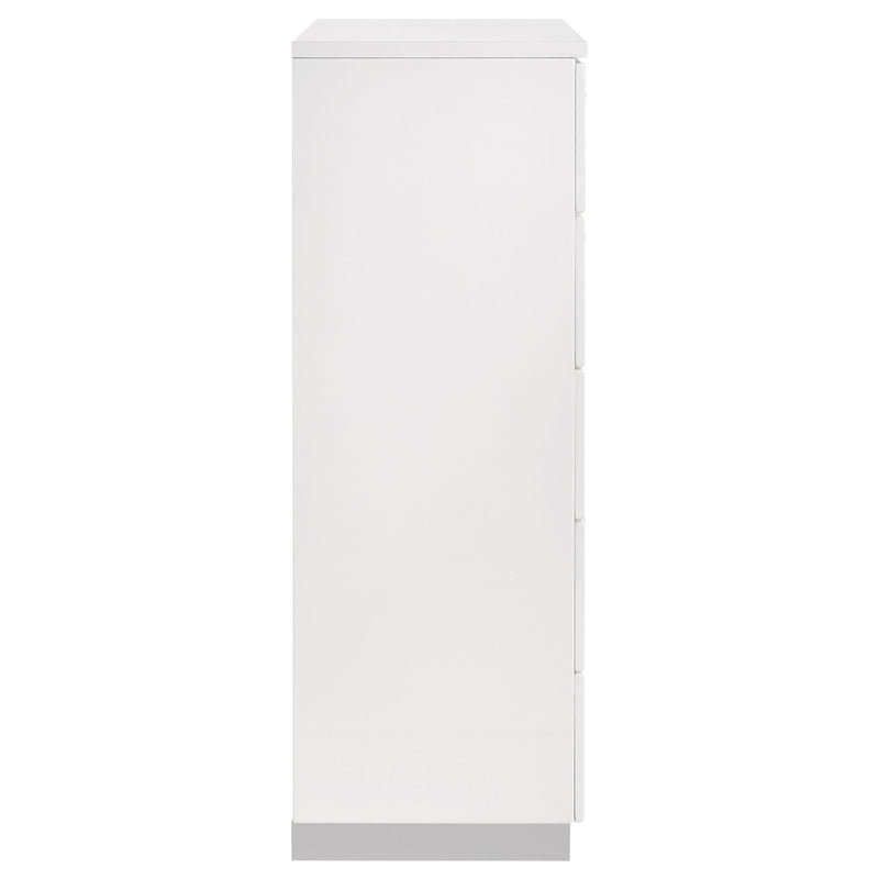 Felicity 5-drawer Bedroom Chest White High Gloss - 203505