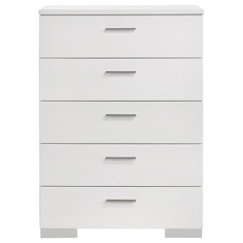 Felicity 5-piece California King Bedroom Set White Gloss - 203500KW-S5
