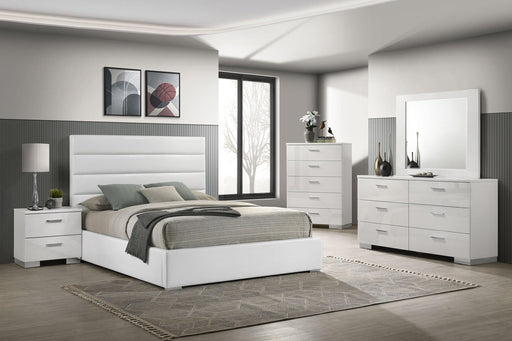 Felicity 5-piece California King Bedroom Set White High Gloss - 203511KW-S5