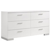 Felicity 5-piece California King Bedroom Set White High Gloss - 203511KW-S5