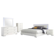 Felicity 5-piece Eastern King Bedroom Set White High Gloss - 203500KE-S5L