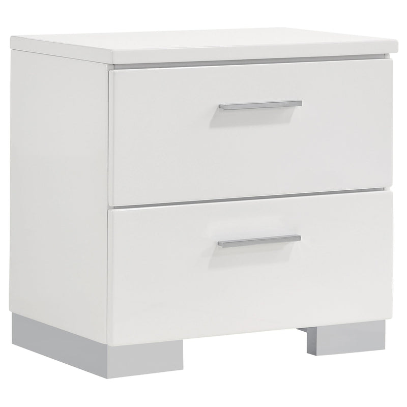 Felicity 5-piece Eastern King Bedroom Set White High Gloss - 203511KE-S5
