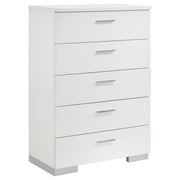 Felicity 5-piece Full Bedroom Set White High Gloss - 203500F-S5