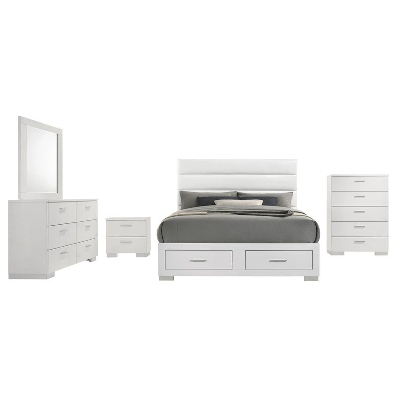 Felicity 5-piece Queen Platform Bedroom Set White - 203510Q-S5