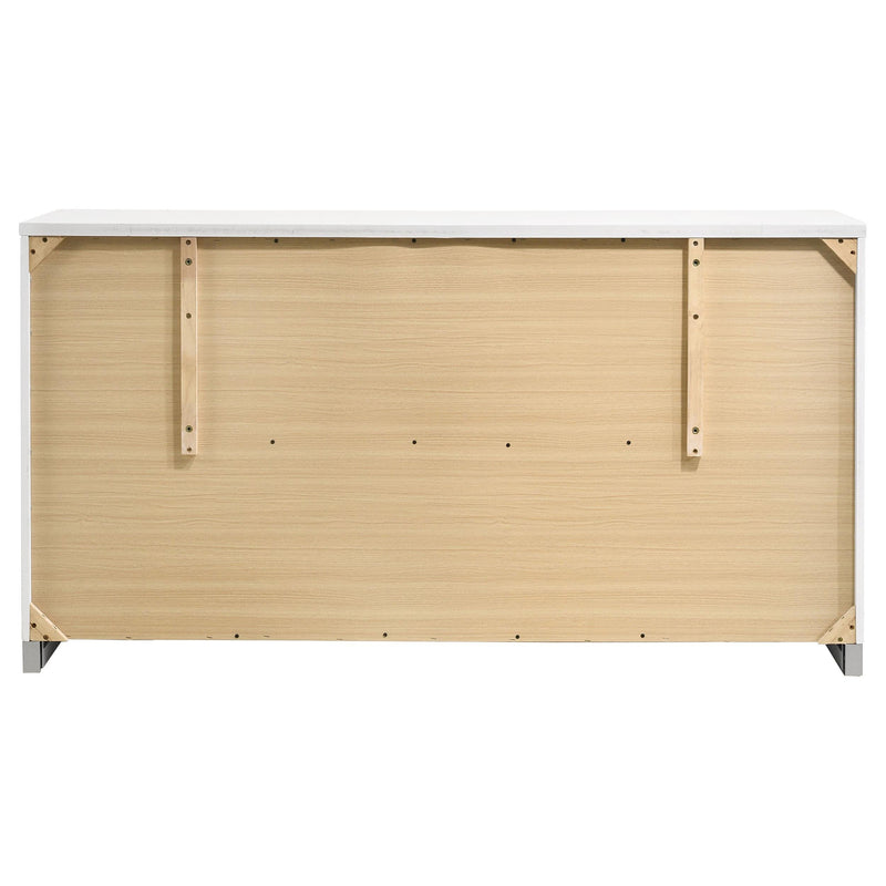 Felicity 6-drawer Dresser White High Gloss - 203503