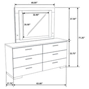 Felicity 6-drawer Dresser with LED Mirror White High Gloss - 203503ML