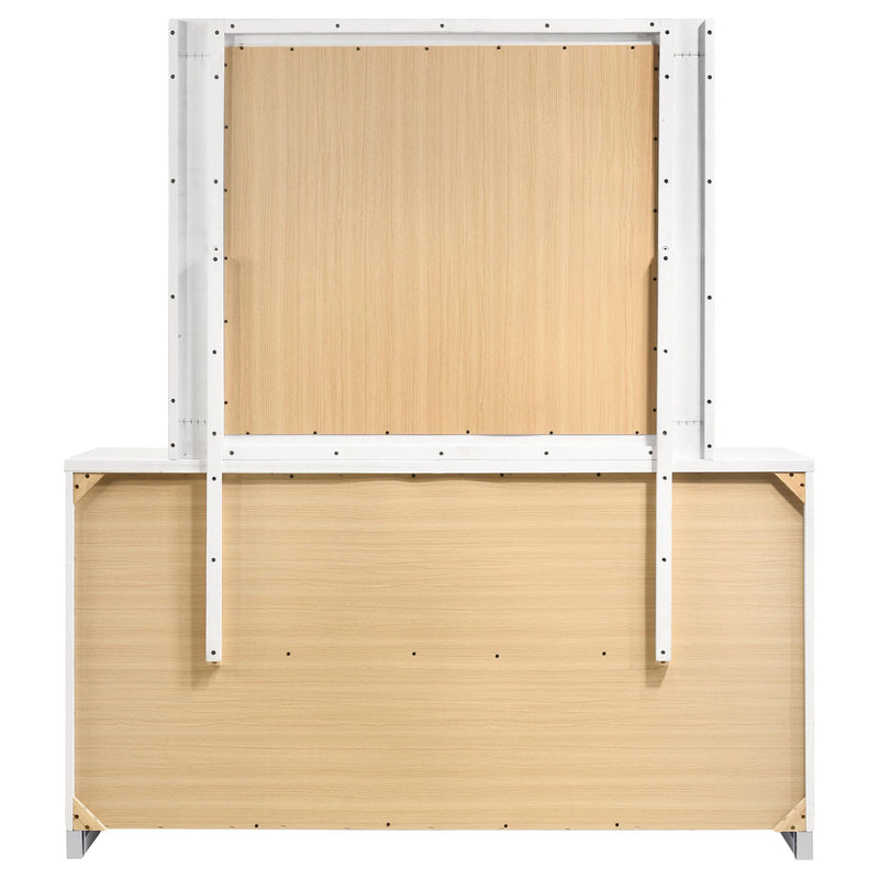 Felicity 6-drawer Wood Dresser with Mirror White High Gloss - 203503M
