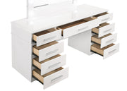 Felicity 9-drawer Vanity Table Lighted Mirror Glossy White - 203507