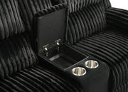 Felix - Black Manual Recliner Loveseat with Storage Console and Cup Holder - L628-L