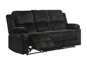 Felix - Black Manual Recliner Sofa with Drop-Down Table and Cup Holder - L628-S