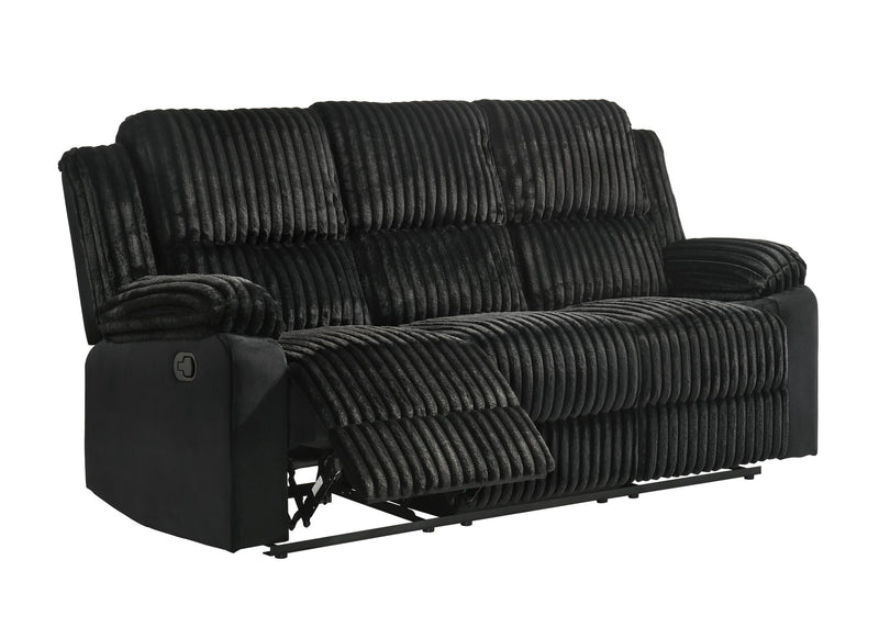 Felix - Black Manual Recliner Sofa with Drop-Down Table and Cup Holder - L628-S
