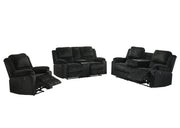 Felix - Black Manual Reclining, Drop-Down Table, Storage Console and Cup Holder - L628-SLR
