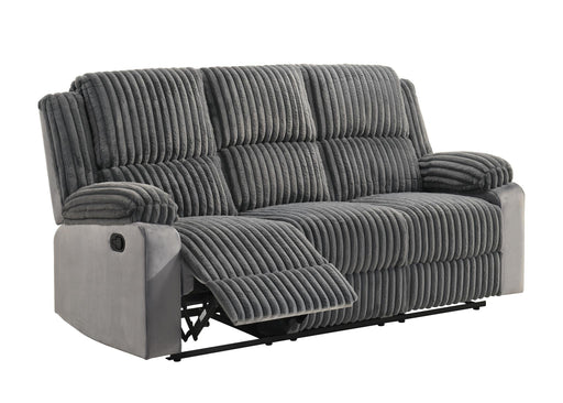 Felix - Gray Manual Recliner Sofa with Drop-Down Table and Cup Holder - L629-S