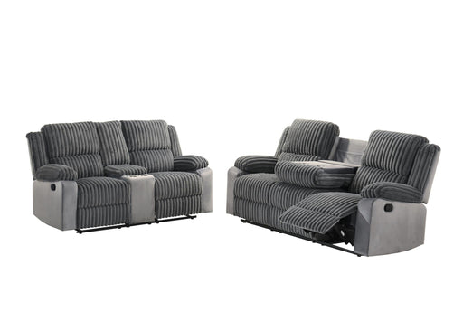 Felix - Gray Manual Reclining, Drop-Down Table, Storage Console and Cup Holder - L629-SL