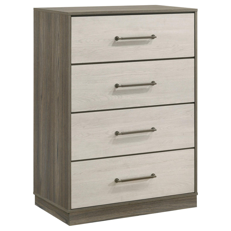 Fenwick 4-drawer Chest of Drawers Grey Oak - 224985