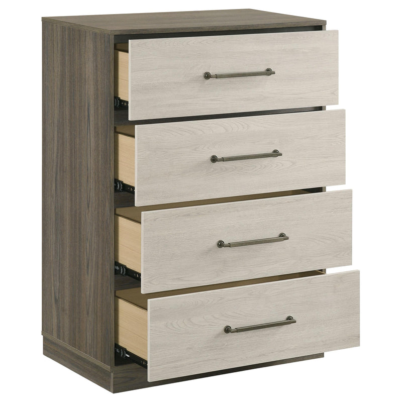 Fenwick 4-drawer Chest of Drawers Grey Oak - 224985