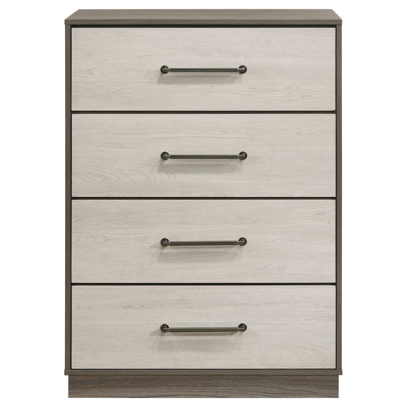 Fenwick 4-drawer Chest of Drawers Grey Oak - 224985