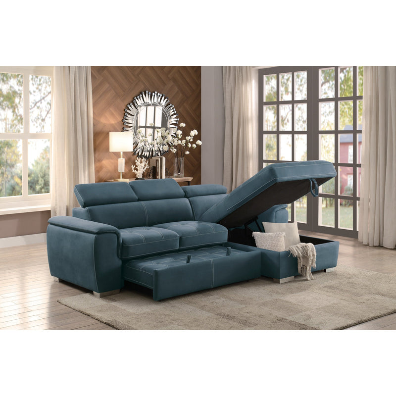 Ferriday Blue Storage Sleeper Sectional - Lara FurnitureSleeper Sectional