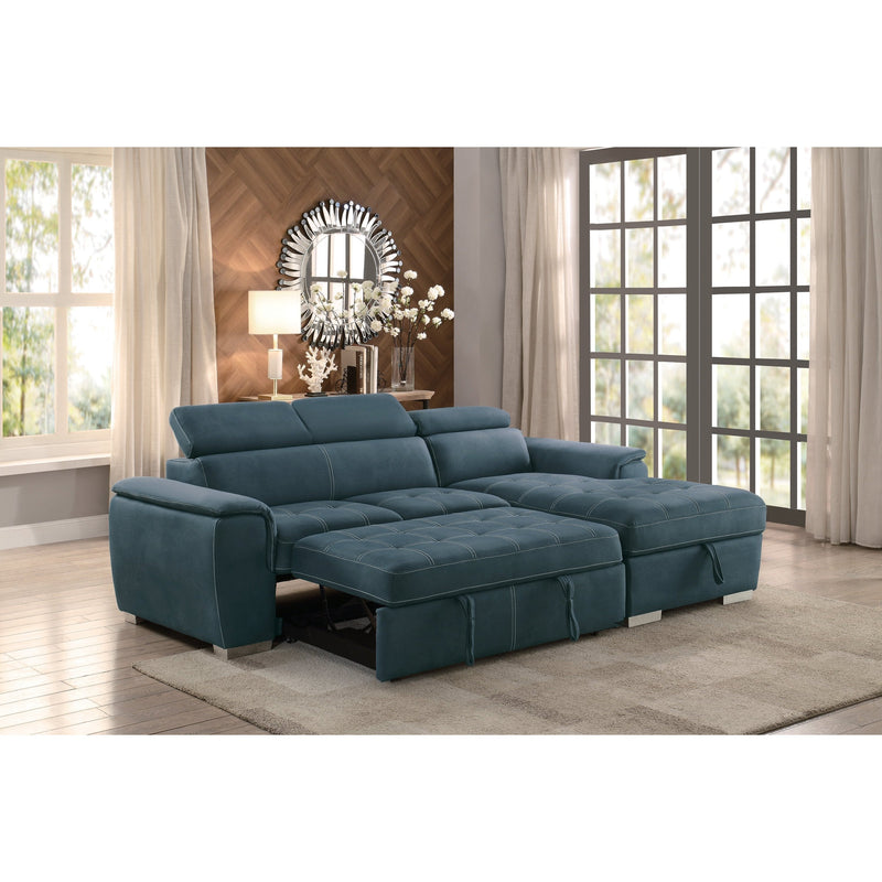 Ferriday Blue Storage Sleeper Sectional - Lara FurnitureSleeper Sectional