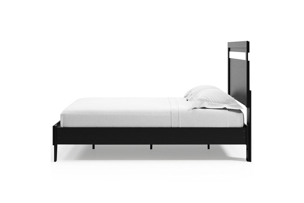 Finch Black/Brown Queen Panel Platform Bed - Gate FurnitureQueen Bed