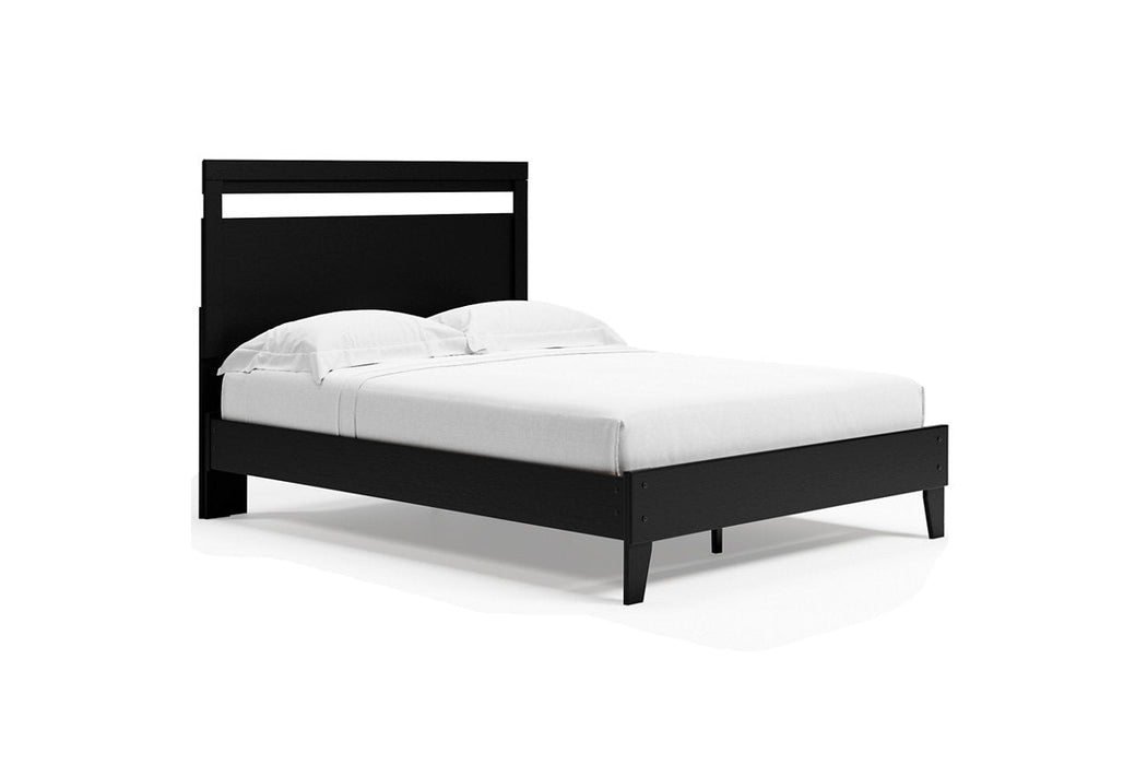 Finch Black/Brown Queen Panel Platform Bed - Gate FurnitureQueen Bed