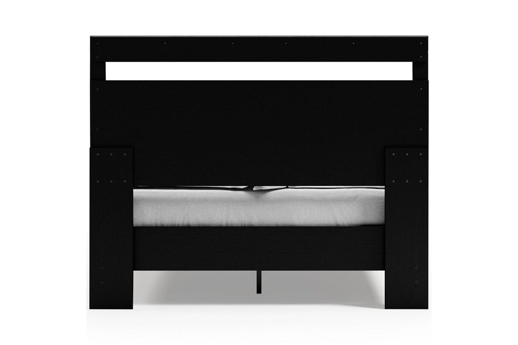 Finch Black/Brown Queen Panel Platform Bed - Gate FurnitureQueen Bed