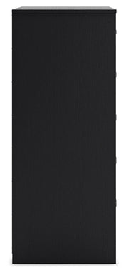 Finch Queen Panel Headboard with Dresser, Chest and Nightstand in Black - PKG017932
