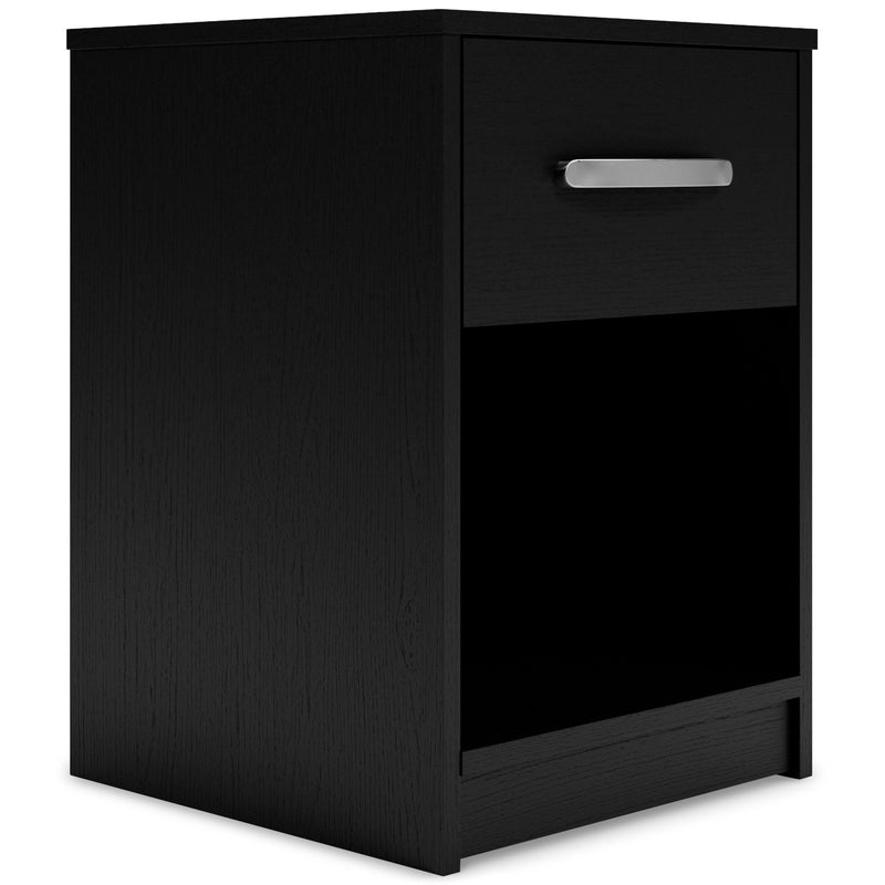 Finch Queen Panel Platform Bed, Dresser and 2 Nightstands in Black/Brown - PKG011292
